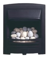 Aurora HE Glass Fronted Convector Inset Glass Fire - black finish