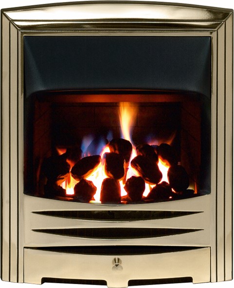 Solaris HE Glass Fronted Convector Insert Gas Fire - Gold Finish