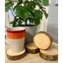 Set of 4 Handmade Rustic Log Coasters