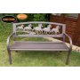 Gardeco Steel Framed Cast Iron Bench with Running Horses