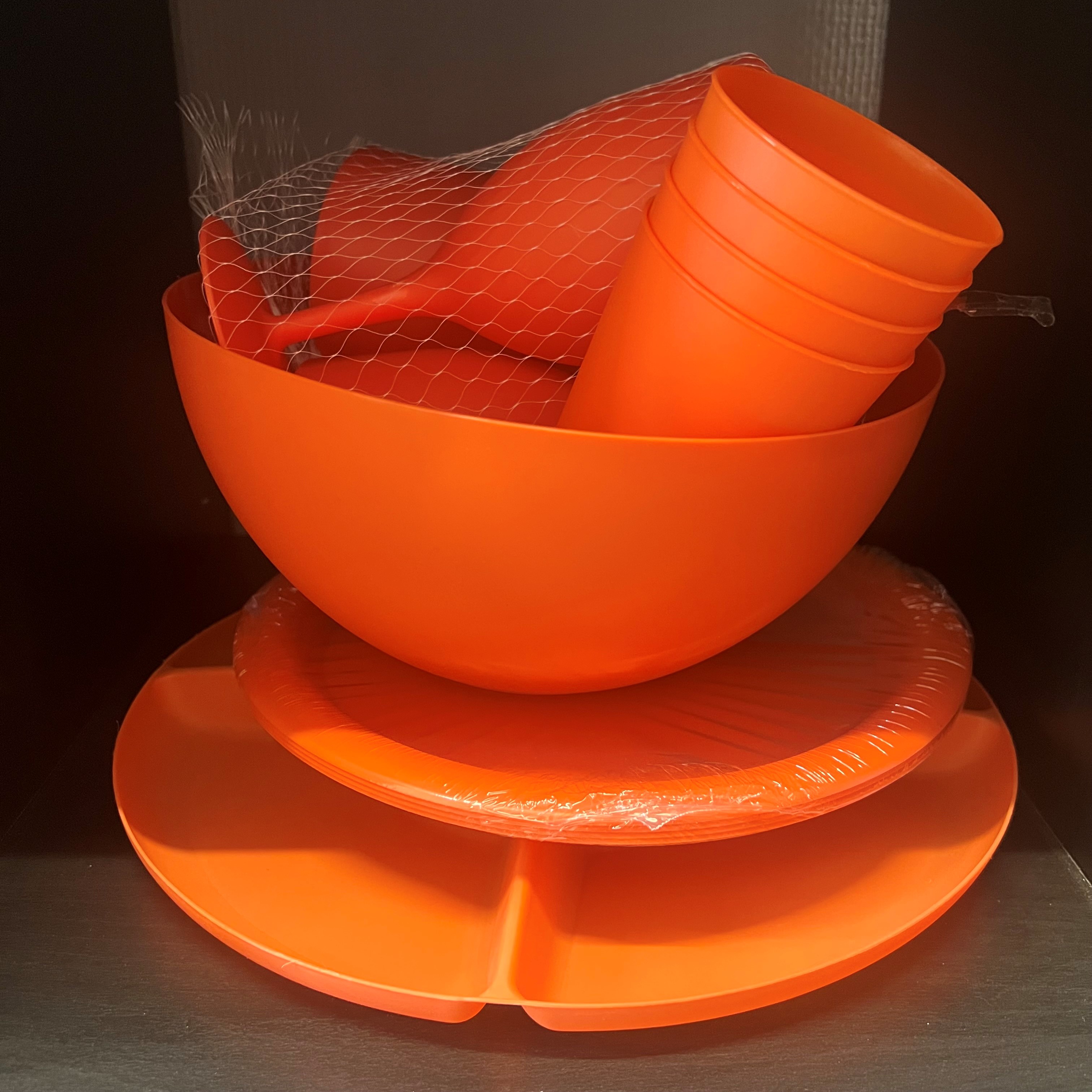 Orange Plastic Picnic Set
