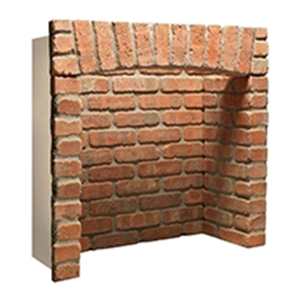 Rustic Brick Fireplace Chamber with Top Arch & Returns