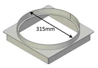 Jetmaster 1050 Extra 300mm Round Flue Gather Adaptor