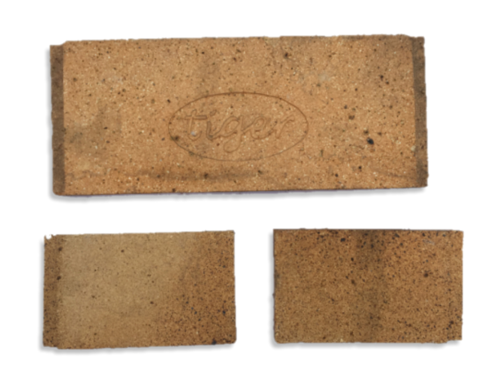 Tiger Inset Back Firebrick  - comes in 3 parts