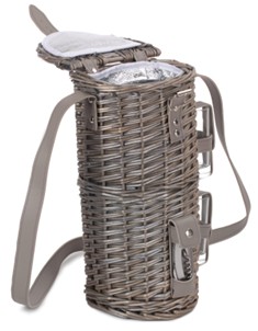 Single Bottle & 2 Cartridge Glass Carrier With Shoulder Strap
