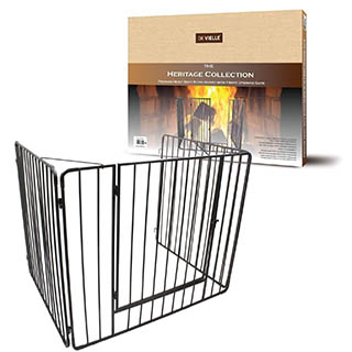 Heritage Child Stove Guard with Gate in Black
