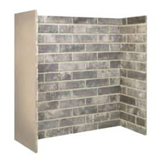 Standard Ceramic Grey Brick Bond Fireplace Chamber