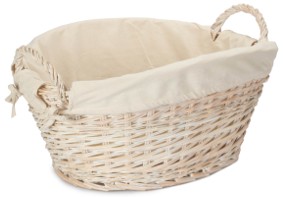 White Finish Wash Basket With White Lining