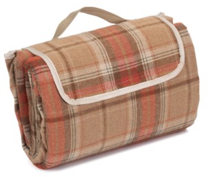 Autumn Red Tartan Picnic Blanket