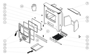 Arada Hamlet Solution 5 Inset Multifuel CE Exploded Diagram - Series 2