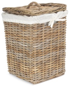 Small Square Rattan Laundry Hamper Basket