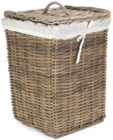 Large Square Rattan Laundry Hamper Basket