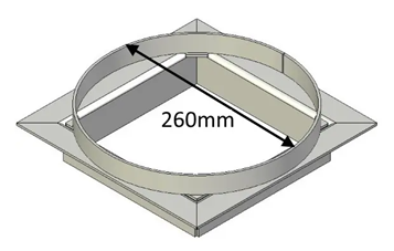 Jetmaster 250mm Round Flue Gather Adaptor