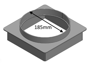 Jetmaster 185mm Round Flue Gather Adaptor
