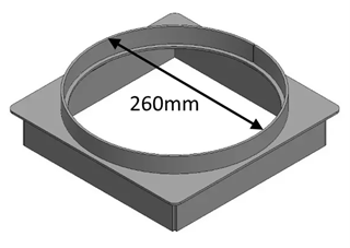 Jetmaster 850 250mm Round Flue Gather Adaptor 
