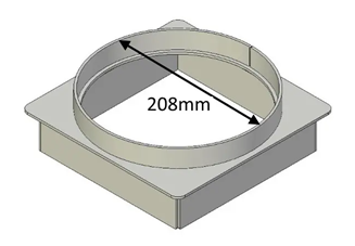 Jetmaster 200mm Round Flue Gather Adaptor