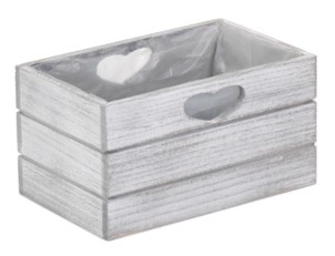 Vintage Wood Effect Planter With Plastic Lining