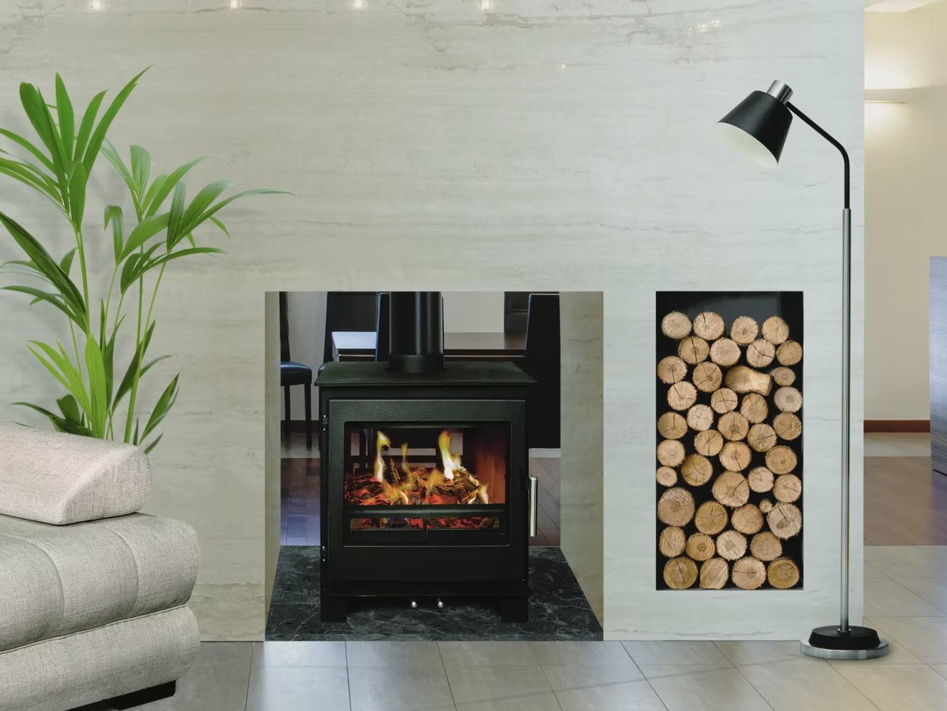 Pevex Brightwell 900 Double Sided Multifuel Stove - 9kw