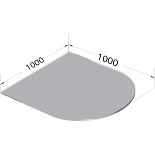 1000 x 1000 Semi Circle Granite Hearth
