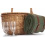 Oval 2 Person Green Tweed Fitted Hamper