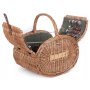 Oval 4 Person Green Tweed Hamper