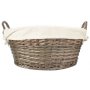 Antique Finish Wash Basket With White Lining
