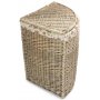 Large Antique Wash Corner Laundry Basket With Garden Rose Lining