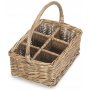 Antique Wash Rectangular 6 Section Cutlery Basket