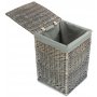 Small Square Laundry Basket With Grey Sage Lining