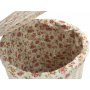 Large Round White Wash Laundry Hamper With Garden Rose Lining