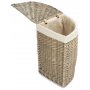 Small Antique Wash Corner Laundry Basket With White Lining