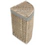 Small Antique Wash Corner Laundry Basket With Grey Sage Lining