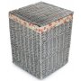 Large Grey Wash Square Laundry Basket With Garden Rose Lining