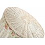 Large Round White Wash Laundry Hamper With Garden Rose Lining