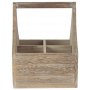 Oak Effect Square 4 Section Cutlery Holder