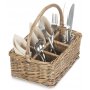 Antique Wash Rectangular 6 Section Cutlery Basket