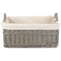 Large Shallow Antique Wash Storage Basket With White Lining