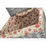 Large Grey Wash Square Laundry Basket With Garden Rose Lining