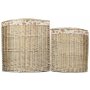 Set of 2 Antique Wash Corner Laundry Basket With Garden Rose Lining 