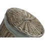 Small Antique Wash Round Laundry Basket With Grey Sage Lining