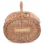 Oval 4 Person Green Tweed Hamper