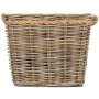 Medium Square Tapered Rope Handled Rattan Planter With Plastic Lining