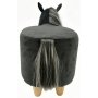 Gardeco Raven the Dark Grey Velvet Horse Footstool