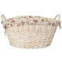 White Finish Wash Basket With Garden Rose Lining