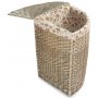 Large Antique Wash Corner Laundry Basket With Garden Rose Lining