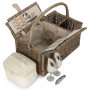 Antique Wash Lidded 2 Person Hamper