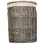 Large Antique Wash Round Laundry Basket With White Lining