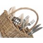 Antique Wash Rectangular 6 Section Cutlery Basket