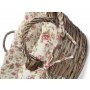 Antique Finish Wash Basket With Garden Rose Lining