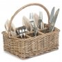 Antique Wash Rectangular 6 Section Cutlery Basket